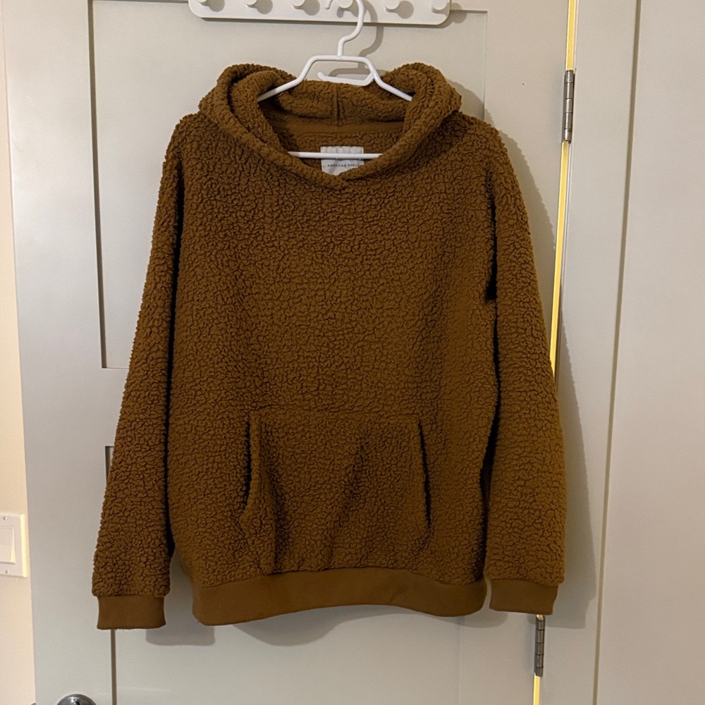 American Eagle Outfitters Brown Sherpa Sweater